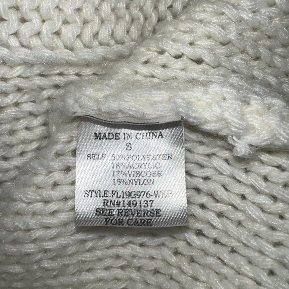 Favlux Oversized Cable Knit Light Cream Sweater - Picture 4 of 7